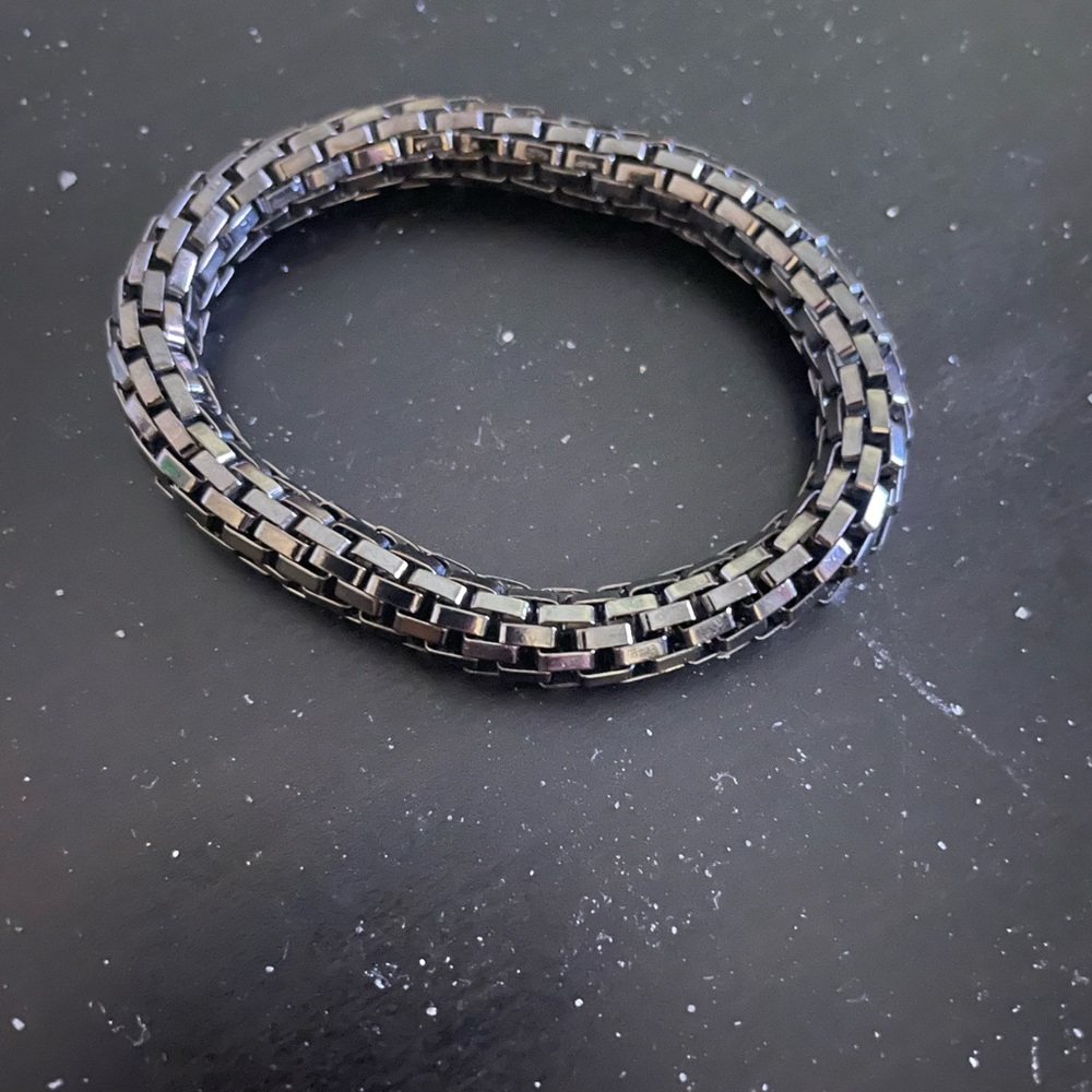 2 for$15 black metallic like link bracelet